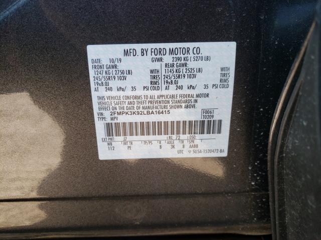 Photo 9 VIN: 2FMPK3K92LBA16415 - FORD EDGE TITAN 