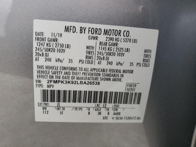 Photo 12 VIN: 2FMPK3K92LBA26538 - FORD EDGE TITAN 