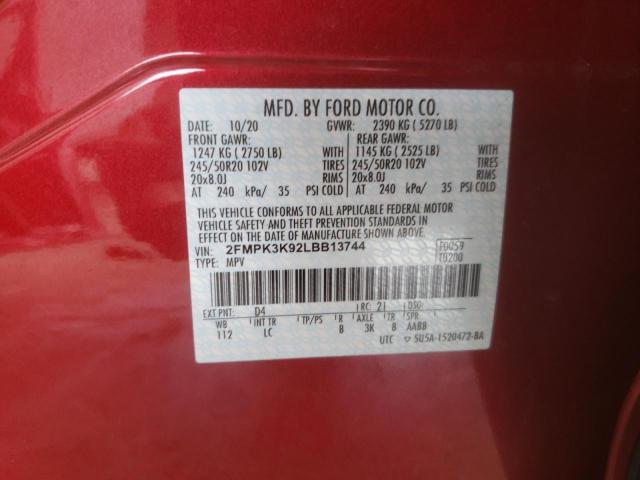 Photo 9 VIN: 2FMPK3K92LBB13744 - FORD EDGE TITAN 