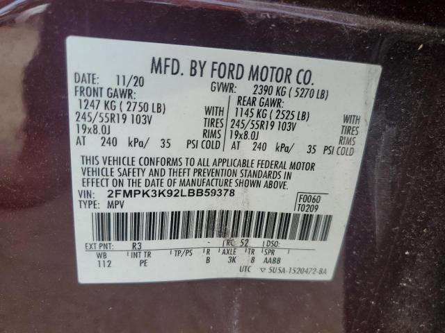 Photo 11 VIN: 2FMPK3K92LBB59378 - FORD EDGE TITAN 