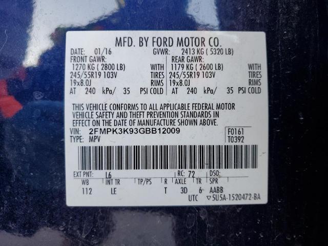 Photo 13 VIN: 2FMPK3K93GBB12009 - FORD EDGE 