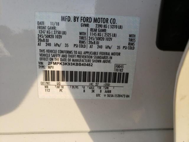 Photo 12 VIN: 2FMPK3K93KBB40482 - FORD EDGE TITAN 