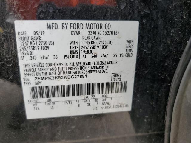 Photo 12 VIN: 2FMPK3K93KBC27881 - FORD EDGE TITAN 