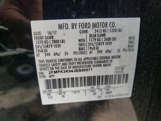 Photo 9 VIN: 2FMPK3K94JBB06971 - FORD EDGE TITAN 