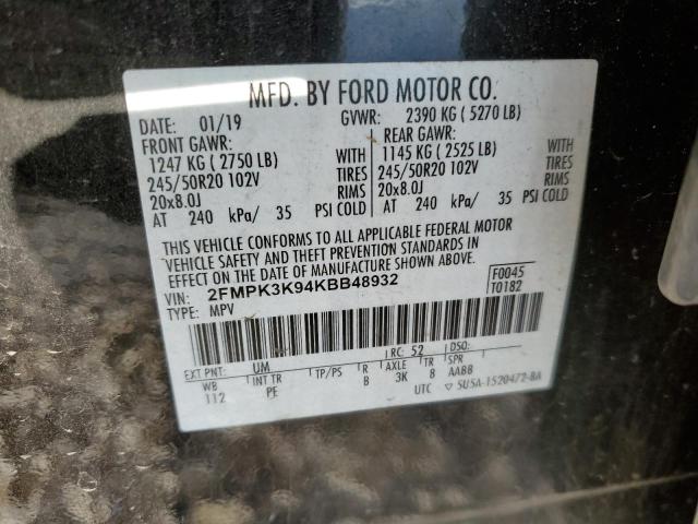 Photo 12 VIN: 2FMPK3K94KBB48932 - FORD EDGE 