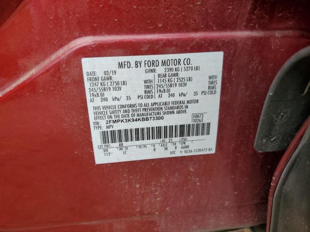 Photo 12 VIN: 2FMPK3K94KBB73300 - FORD EDGE TITAN 