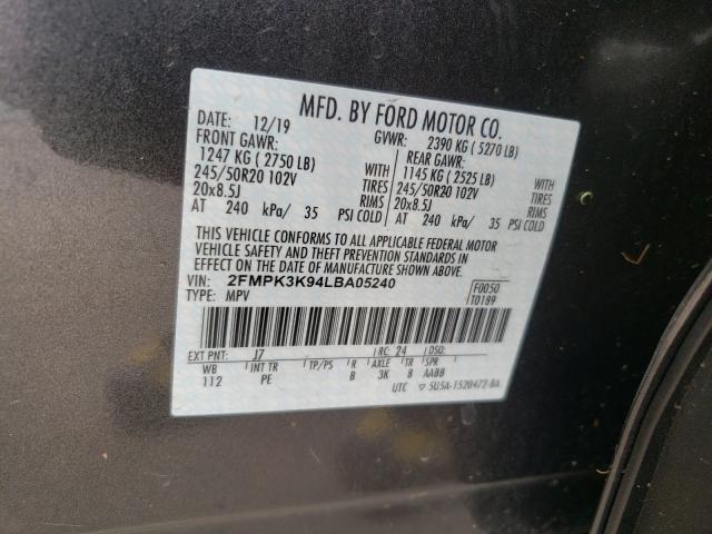 Photo 9 VIN: 2FMPK3K94LBA05240 - FORD EDGE TITAN 