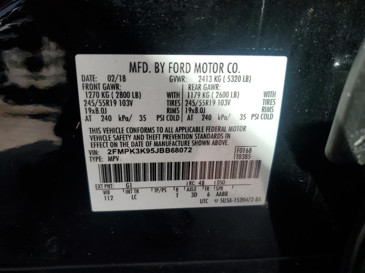 Photo 13 VIN: 2FMPK3K95JBB68072 - FORD EDGE 