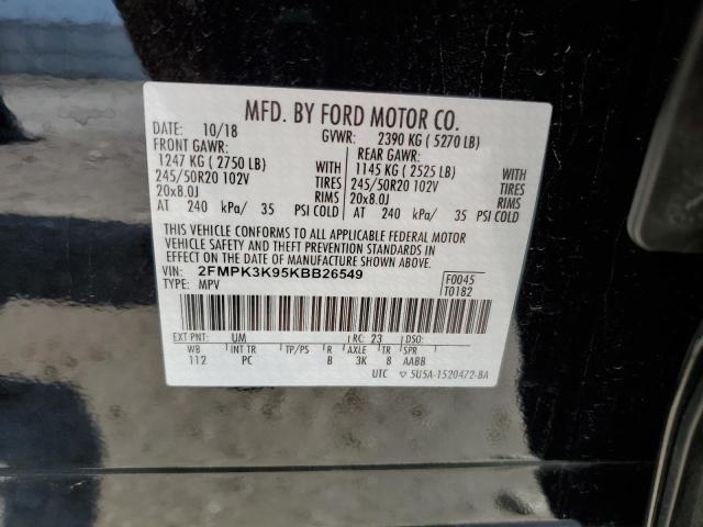 Photo 11 VIN: 2FMPK3K95KBB26549 - FORD EDGE TITAN 