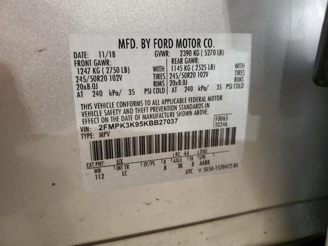 Photo 12 VIN: 2FMPK3K95KBB27037 - FORD EDGE 