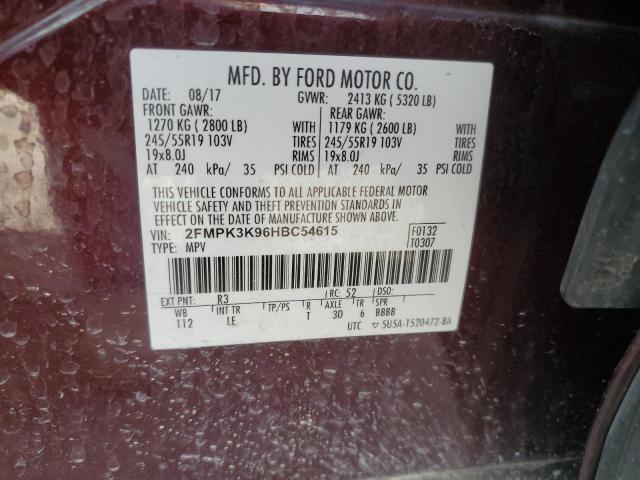 Photo 12 VIN: 2FMPK3K96HBC54615 - FORD EDGE 