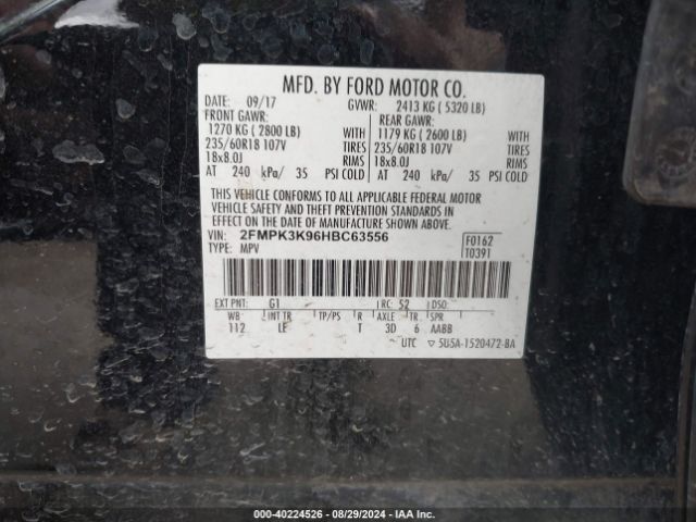 Photo 8 VIN: 2FMPK3K96HBC63556 - FORD EDGE 