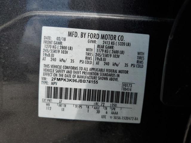 Photo 9 VIN: 2FMPK3K96JBB74155 - FORD EDGE TITAN 