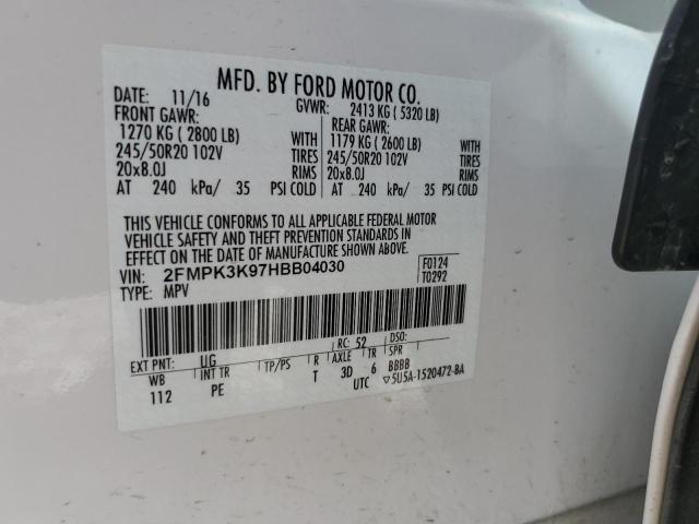 Photo 12 VIN: 2FMPK3K97HBB04030 - FORD EDGE 