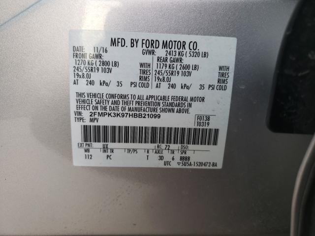 Photo 9 VIN: 2FMPK3K97HBB21099 - FORD EDGE 