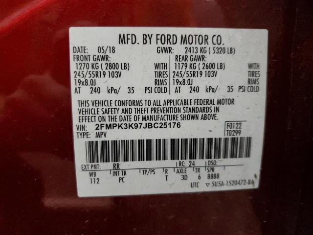 Photo 12 VIN: 2FMPK3K97JBC25176 - FORD EDGE TITAN 