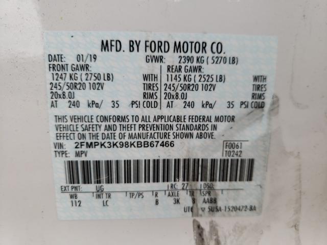 Photo 9 VIN: 2FMPK3K98KBB67466 - FORD EDGE TITAN 