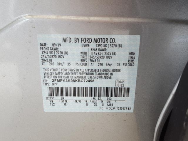 Photo 9 VIN: 2FMPK3K98KBC72458 - FORD EDGE 