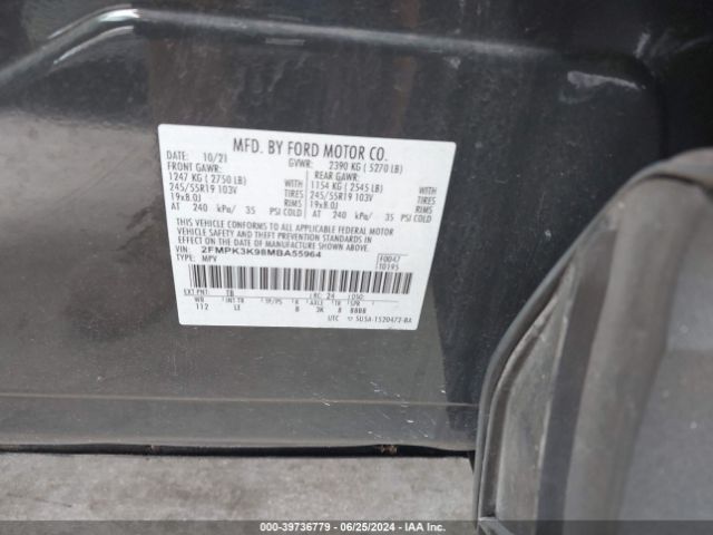 Photo 8 VIN: 2FMPK3K98MBA55964 - FORD EDGE 