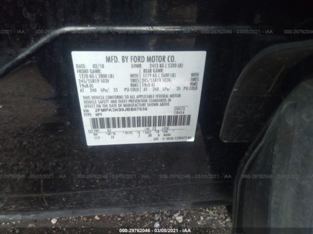 Photo 8 VIN: 2FMPK3K99JBB67636 - FORD EDGE 