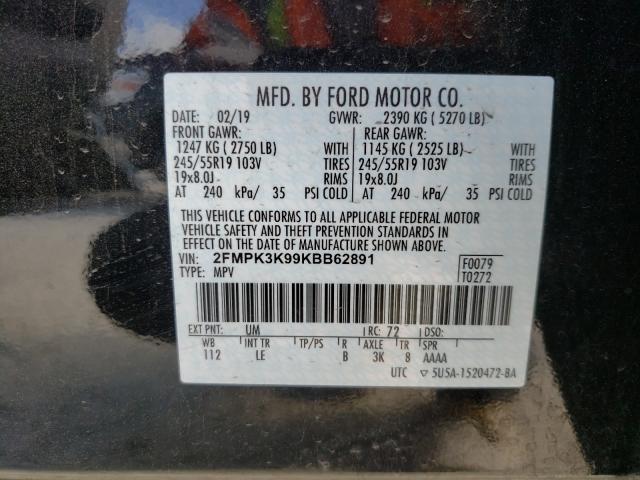 Photo 9 VIN: 2FMPK3K99KBB62891 - FORD EDGE TITAN 