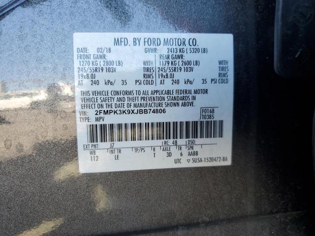 Photo 11 VIN: 2FMPK3K9XJBB74806 - FORD EDGE TITAN 