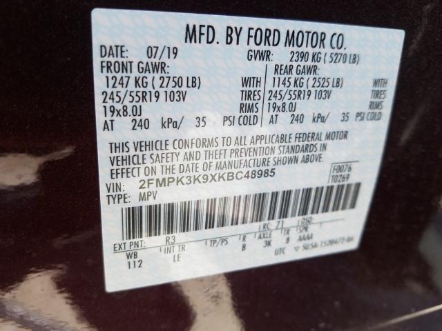 Photo 9 VIN: 2FMPK3K9XKBC48985 - FORD EDGE 