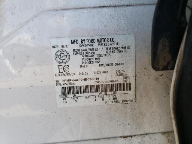 Photo 9 VIN: 2FMPK4AP0HBC66619 - FORD EDGE 