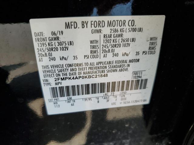 Photo 12 VIN: 2FMPK4AP0KBC21848 - FORD EDGE ST 