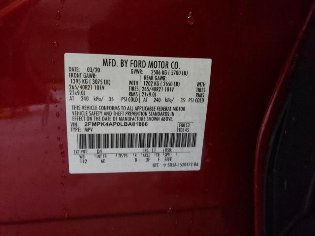 Photo 11 VIN: 2FMPK4AP0LBA81866 - FORD EDGE 