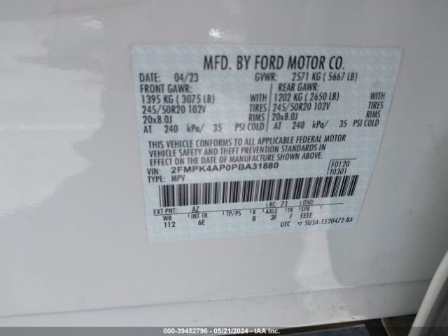 Photo 8 VIN: 2FMPK4AP0PBA31880 - FORD EDGE 