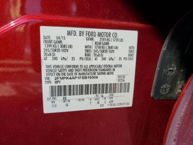 Photo 11 VIN: 2FMPK4AP1FBB19304 - FORD EDGE 