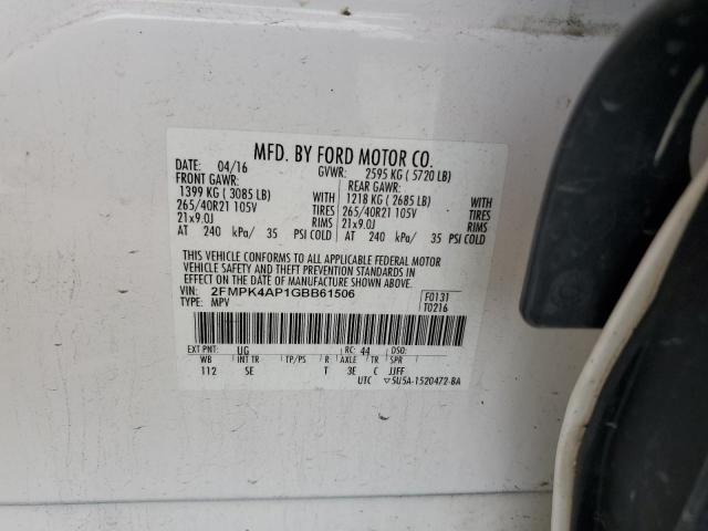 Photo 12 VIN: 2FMPK4AP1GBB61506 - FORD EDGE SPORT 