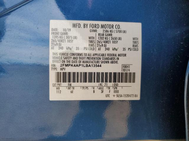 Photo 12 VIN: 2FMPK4AP1LBA13544 - FORD EDGE ST 