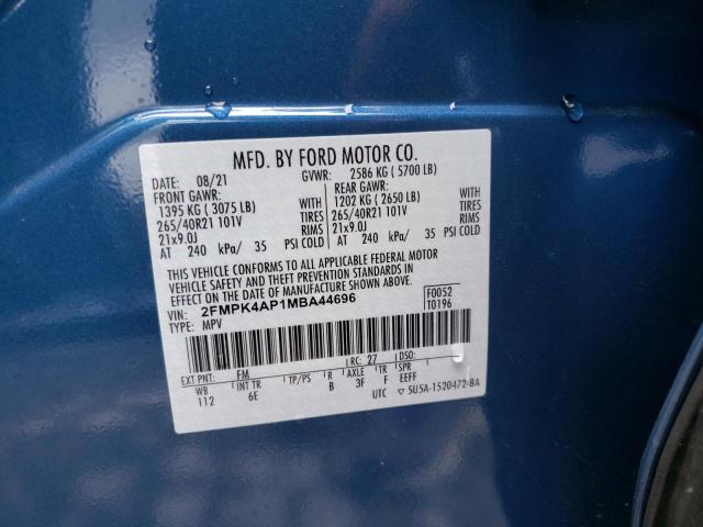 Photo 9 VIN: 2FMPK4AP1MBA44696 - FORD EDGE ST 