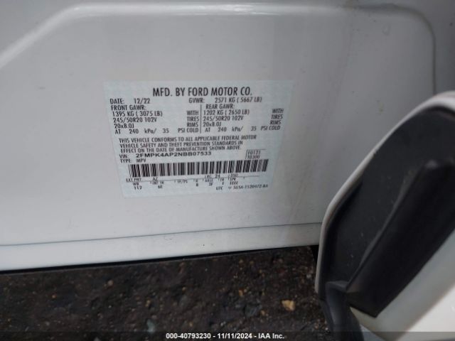 Photo 8 VIN: 2FMPK4AP2NBB07533 - FORD EDGE 