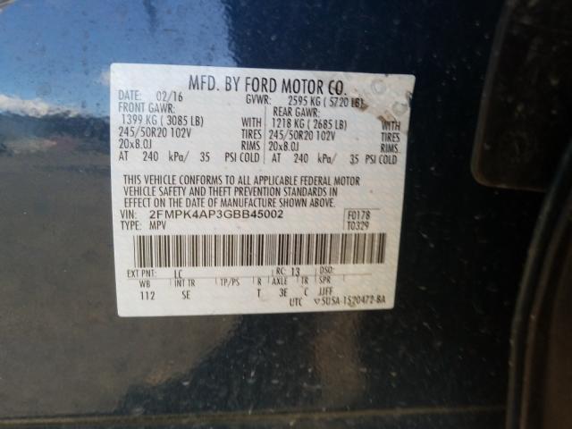 Photo 9 VIN: 2FMPK4AP3GBB45002 - FORD EDGE 