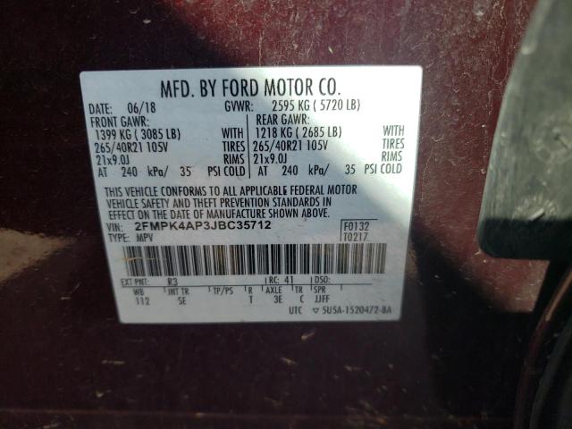 Photo 11 VIN: 2FMPK4AP3JBC35712 - FORD EDGE 