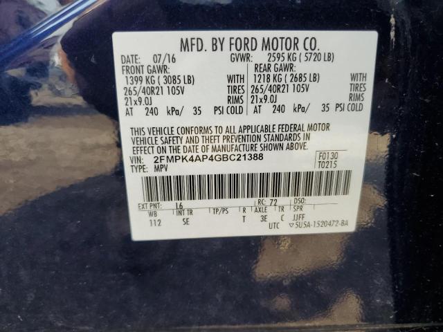 Photo 13 VIN: 2FMPK4AP4GBC21388 - FORD EDGE SPORT 