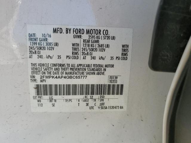 Photo 12 VIN: 2FMPK4AP4GBC65777 - FORD EDGE 