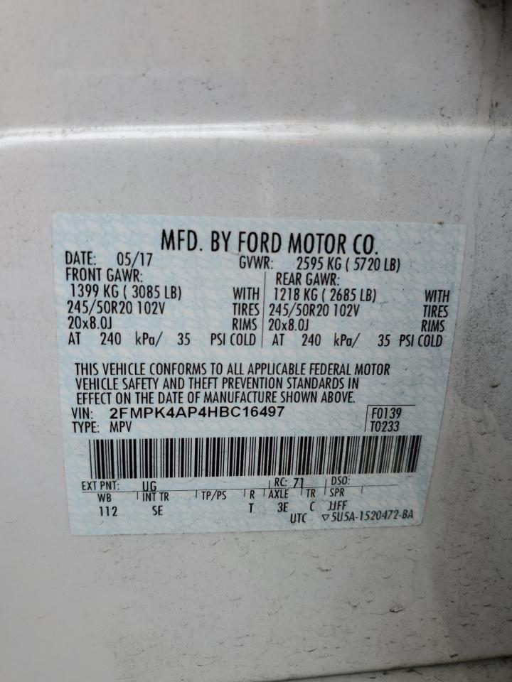 Photo 12 VIN: 2FMPK4AP4HBC16497 - FORD EDGE 