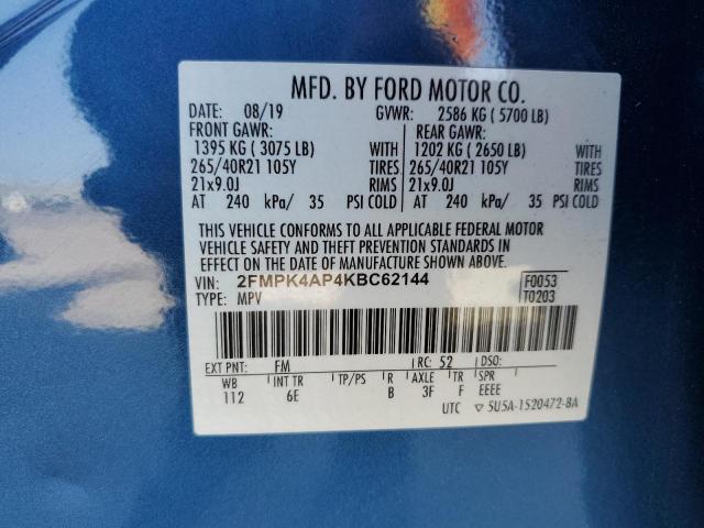 Photo 13 VIN: 2FMPK4AP4KBC62144 - FORD EDGE ST 