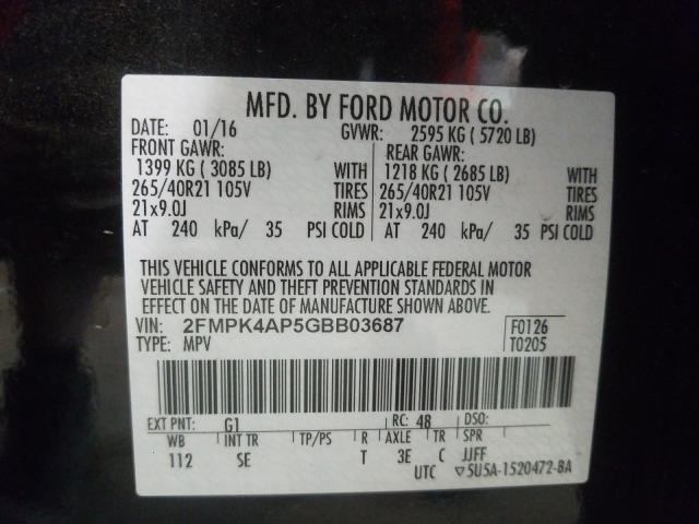 Photo 9 VIN: 2FMPK4AP5GBB03687 - FORD EDGE 