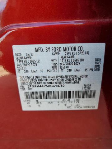 Photo 9 VIN: 2FMPK4AP5HBC14760 - FORD EDGE SPORT 