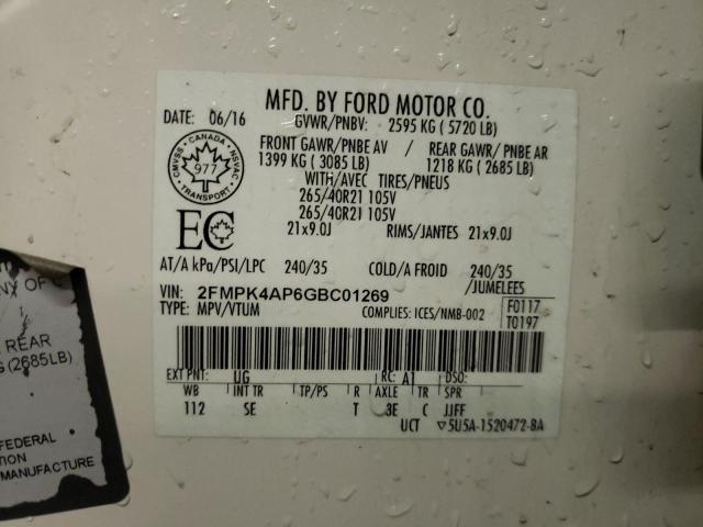 Photo 12 VIN: 2FMPK4AP6GBC01269 - FORD EDGE 