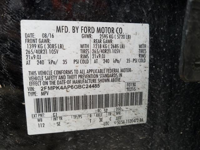 Photo 9 VIN: 2FMPK4AP6GBC24485 - FORD EDGE 