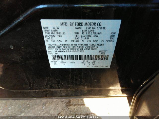 Photo 8 VIN: 2FMPK4AP6JBB37578 - FORD EDGE 