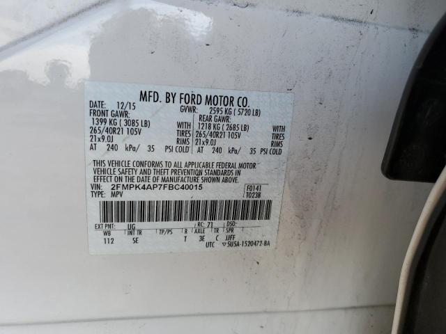 Photo 12 VIN: 2FMPK4AP7FBC40015 - FORD EDGE 