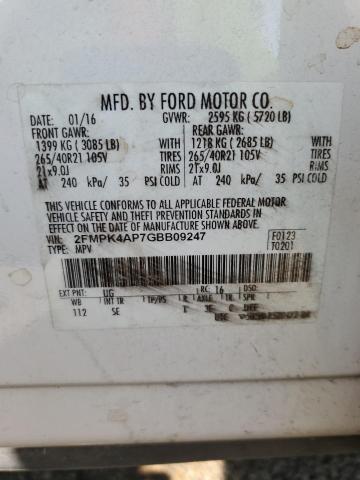 Photo 12 VIN: 2FMPK4AP7GBB09247 - FORD EDGE SPORT 