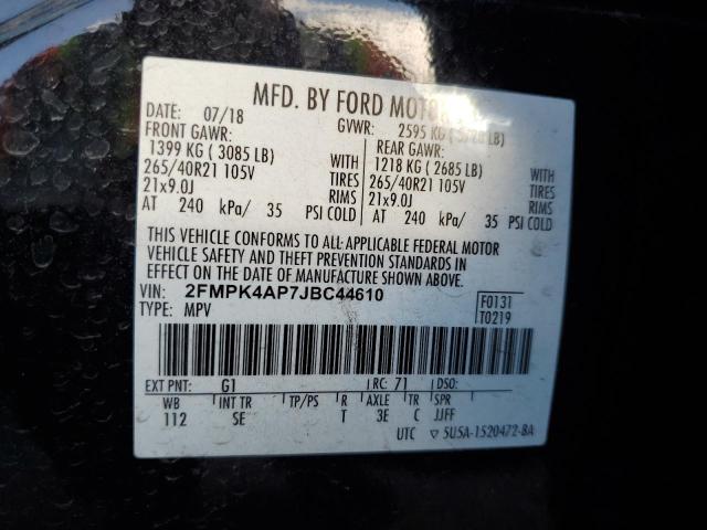 Photo 12 VIN: 2FMPK4AP7JBC44610 - FORD EDGE 